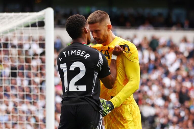 Why Arsenal’s Jurrien Timber was not sent off in Tottenham North London Derby amid Vicario brawl