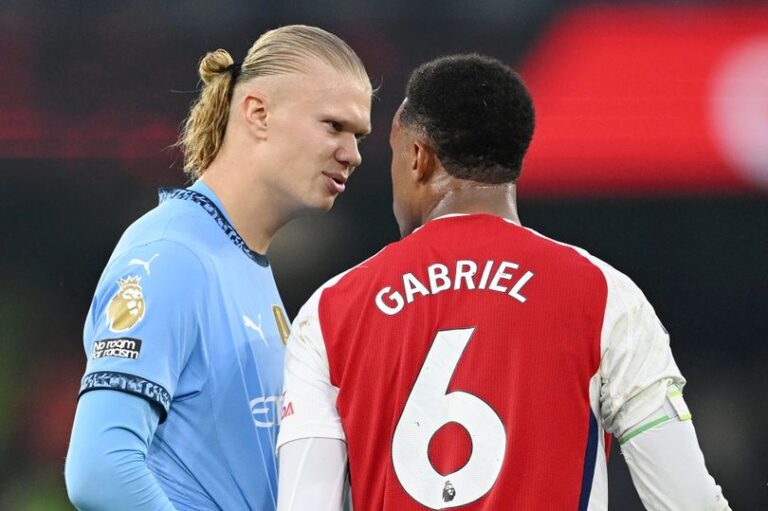 Erling Haaland sends Arsenal scathing response after Gabriel shove and Man City controversy