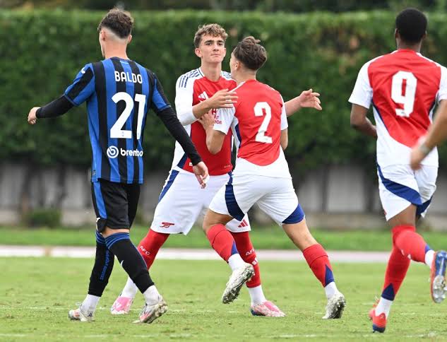 Arsenal wonderkid, 14, makes history by becoming youngest scorer in Uefa Youth League as fans gush ‘future is bright’