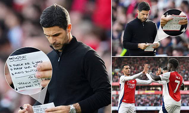 Revealed: What was written on Mikel Arteta’s ‘dark arts’ notepad